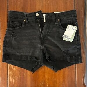 Black Denim Shorts